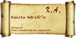 Kaszta Adrián névjegykártya